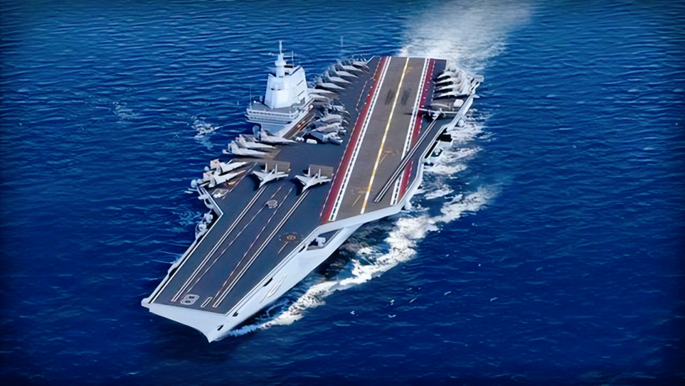 美卫星拍摄福建舰近照飞行甲板涂装已完工七成即将迎来试航