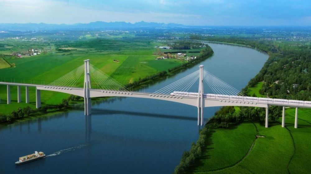 渠江特大桥效果图渠江特大桥是成达万高铁全线控制性工程,它的加速