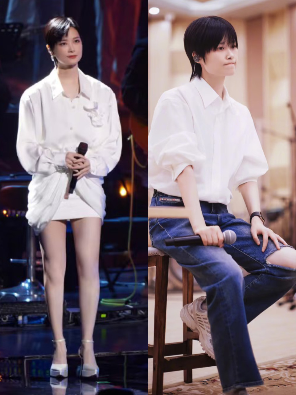李宇春才是时尚宠儿,清爽帅气的少年感穿搭,时髦拉风还显腿长