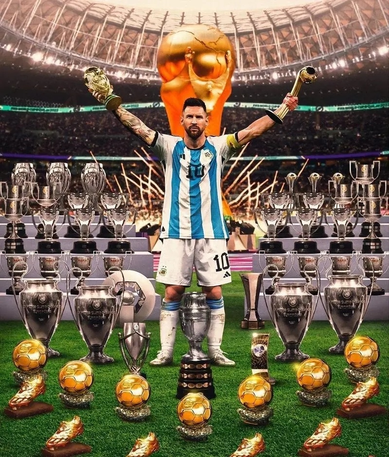 45冠的梅西,冠绝国际足坛,但不要忘了,他还有15个亚军