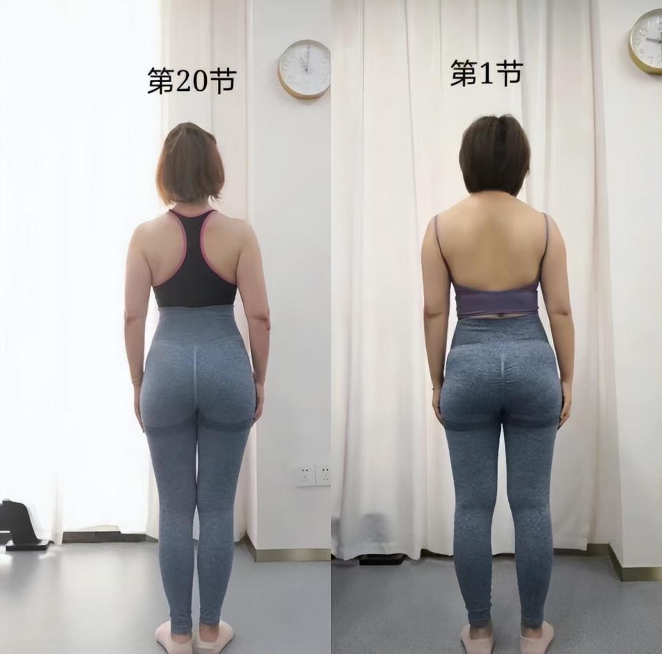 (我指导的学员塑形前后对比)她极富人格魅力,很有能量,为我们店做了