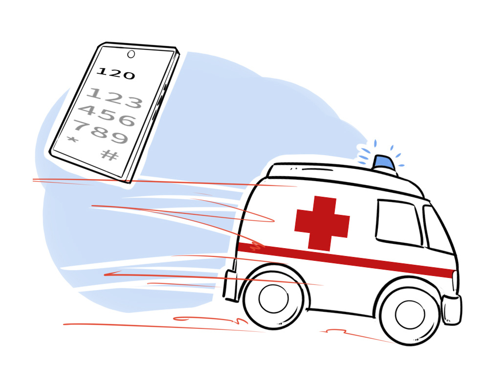 施救的同时,也应喊人拨打急救电话120