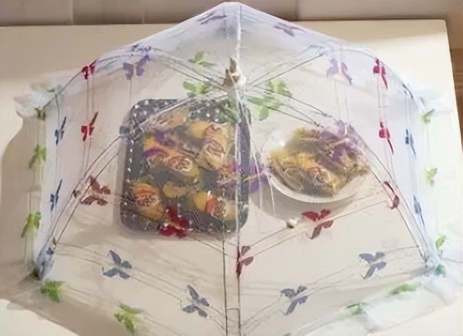 电视机前的小圆桌,掀开罩子,是熟悉的两菜一汤.