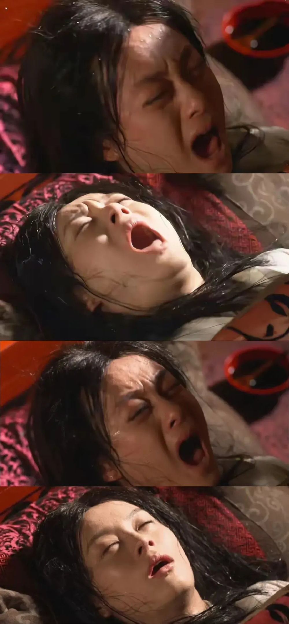 因为难产,孙俪疼到大汗淋漓,头发都湿透了,一度翻白眼,嗓子喊到嘶哑.