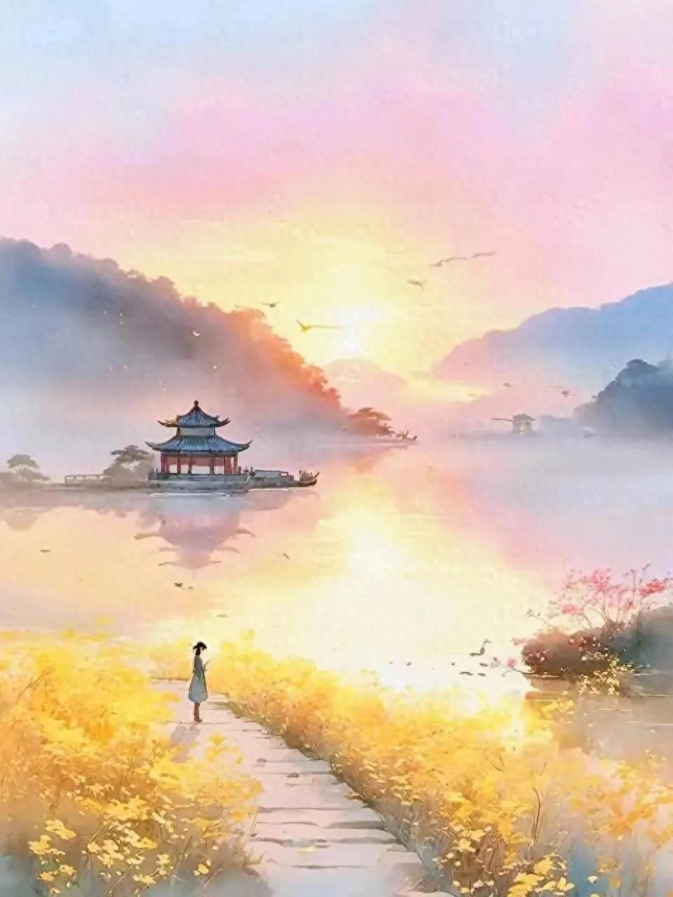 梦觉半床斜月,小窗风触鸣琴.38句韵抚凡尘诗词,美的不可方物