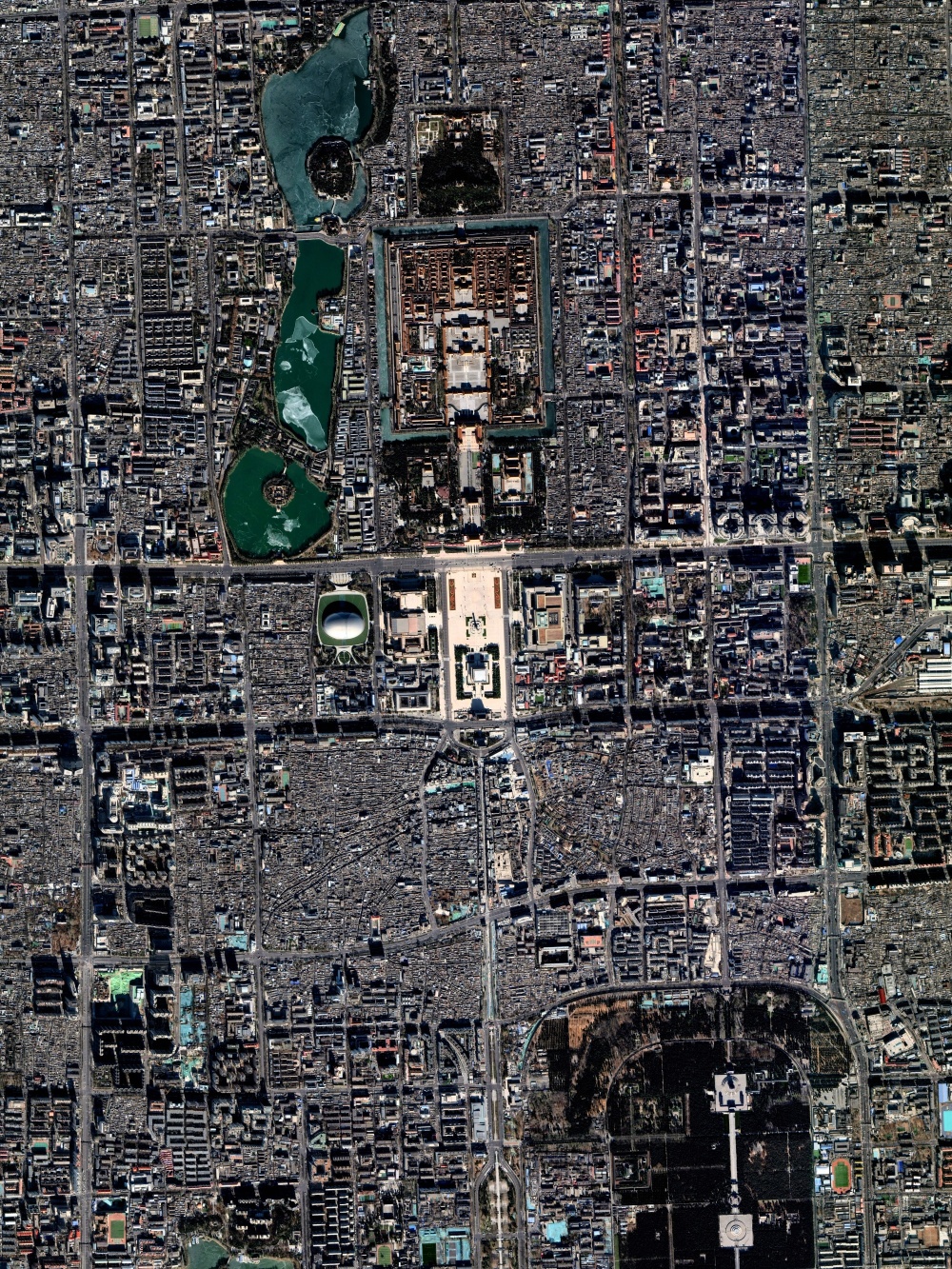 北京卫星图中轴线其实有些许偏西