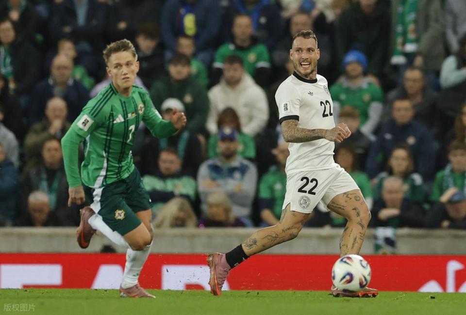 北爱尔兰0-1德国，赛后评分：德国15号排第一
