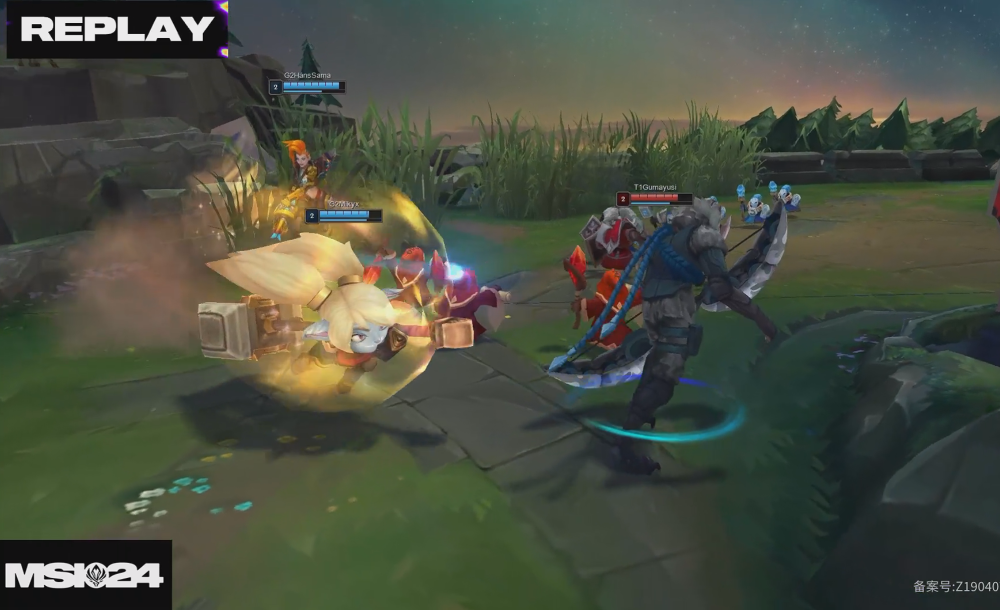 5分钟t1盲僧游中拿到岩雀人头,但g2双人组