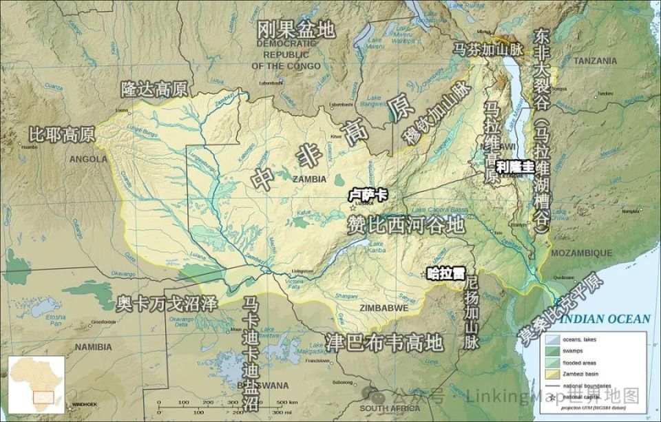 中南部非洲:赞比西河串起的高原群,班图人最集中的地区
