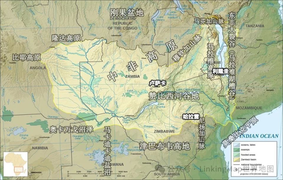 赞比西河地图位置图片