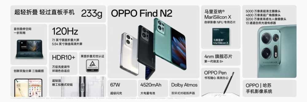 比旗舰直板机更轻！OPPO发布全新一代折叠旗舰Find N2系列