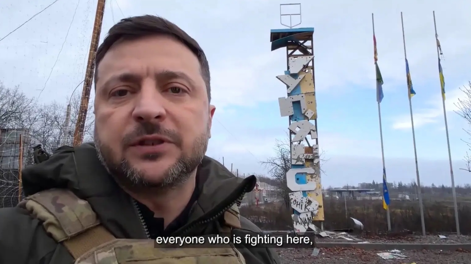 澤連斯基在庫皮揚斯克前線錄視頻，俄羅斯上月宣稱已佔領該市 - 