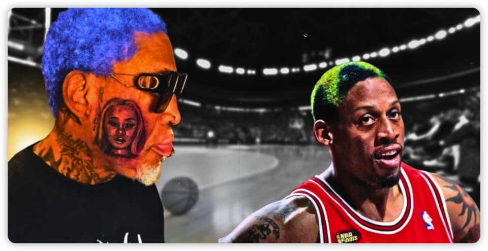 前nba明星丹尼斯·罗德曼近期引起了纹身艺术家们的关注.