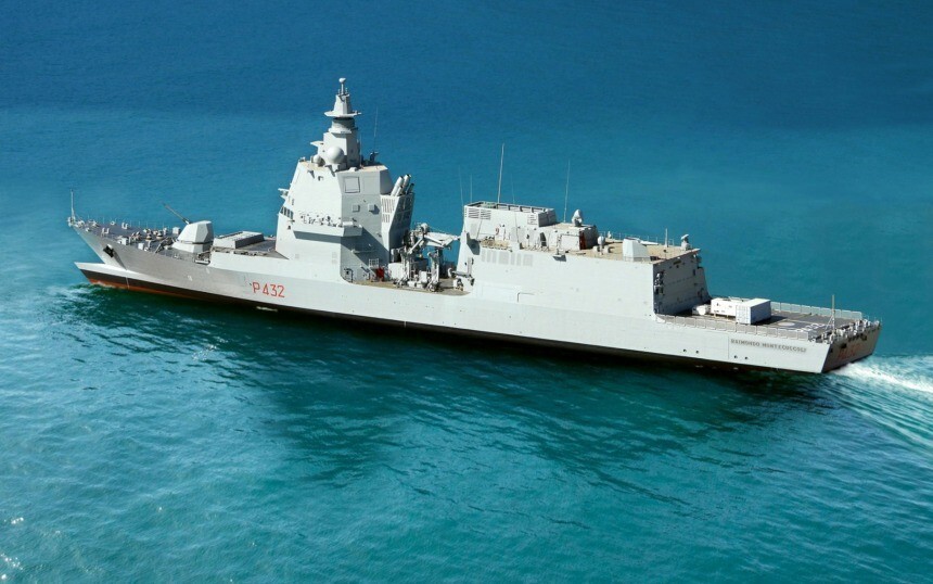 意大利海军接收第3艘ppa近海巡逻舰 造型奇特 吨位堪比大型护卫舰