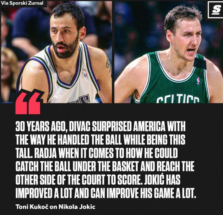 约基奇实力遭质疑公牛名宿言论引热议他的水平不如迪瓦茨和拉德加