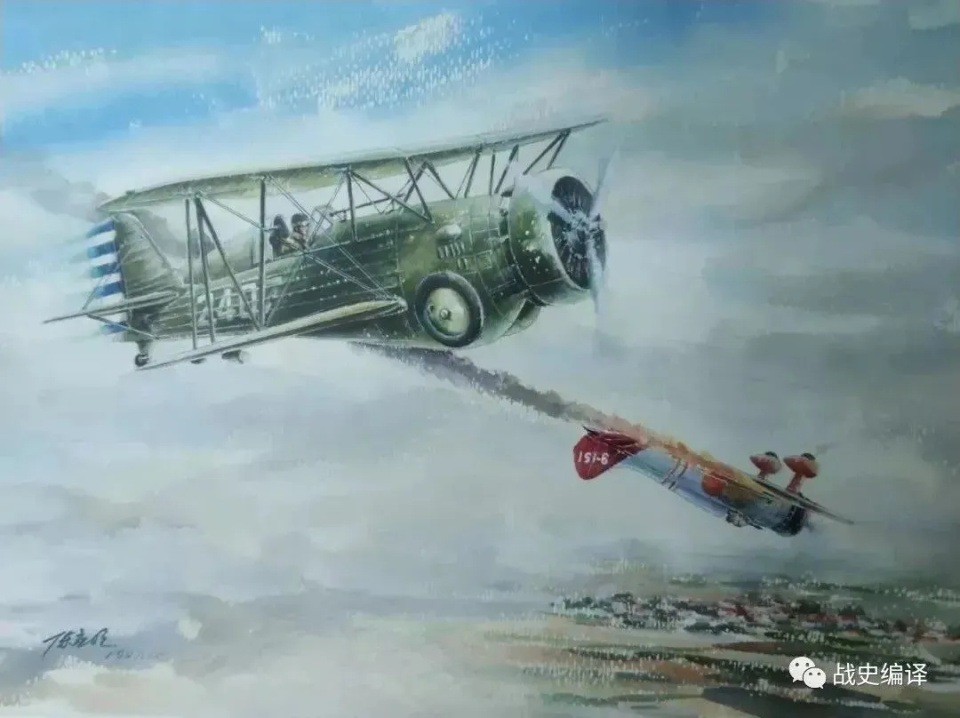 1937年10月12日 刘粹刚驾驶霍克Ⅲ型战斗机在南京上空击落日本海军96