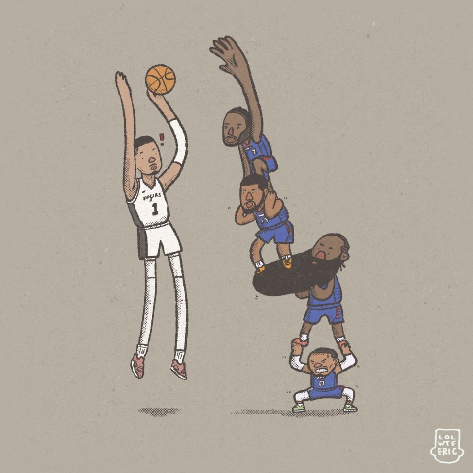 哈登戏耍文班燃爆社媒变网红 13 10零失误受宠成快船核心 马刺9连败