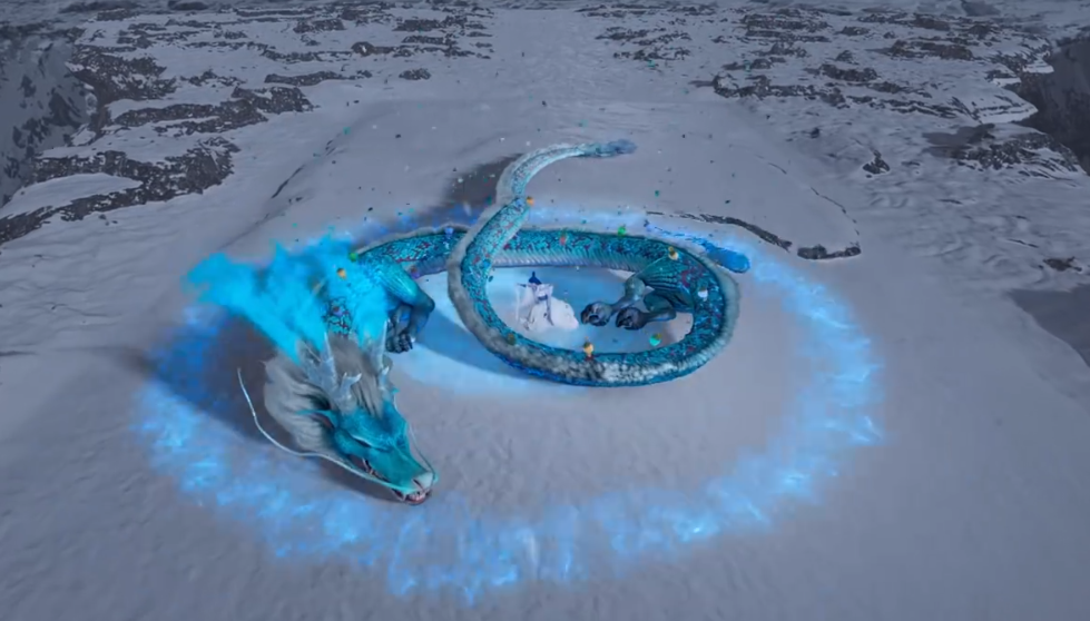 而天曜版龙王,翠蓝的龙体配色与茸茸的毛发.