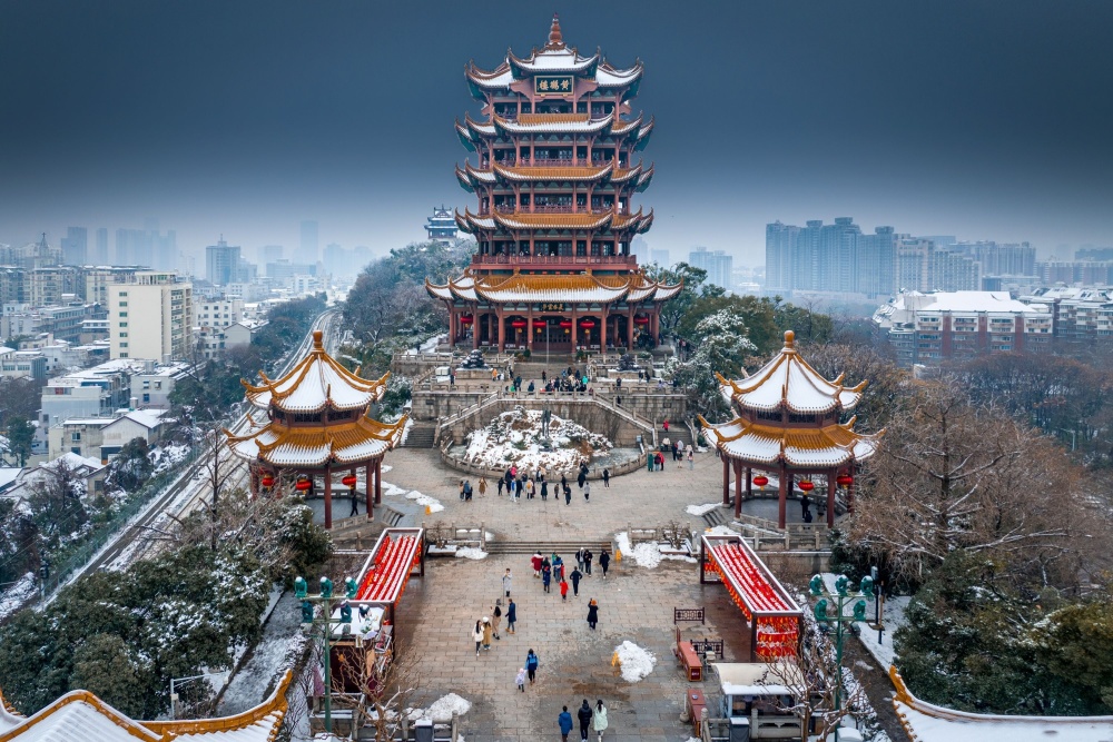 登高望远,击鼓迎春,来黄鹤楼过吉祥幸福年_腾讯新闻