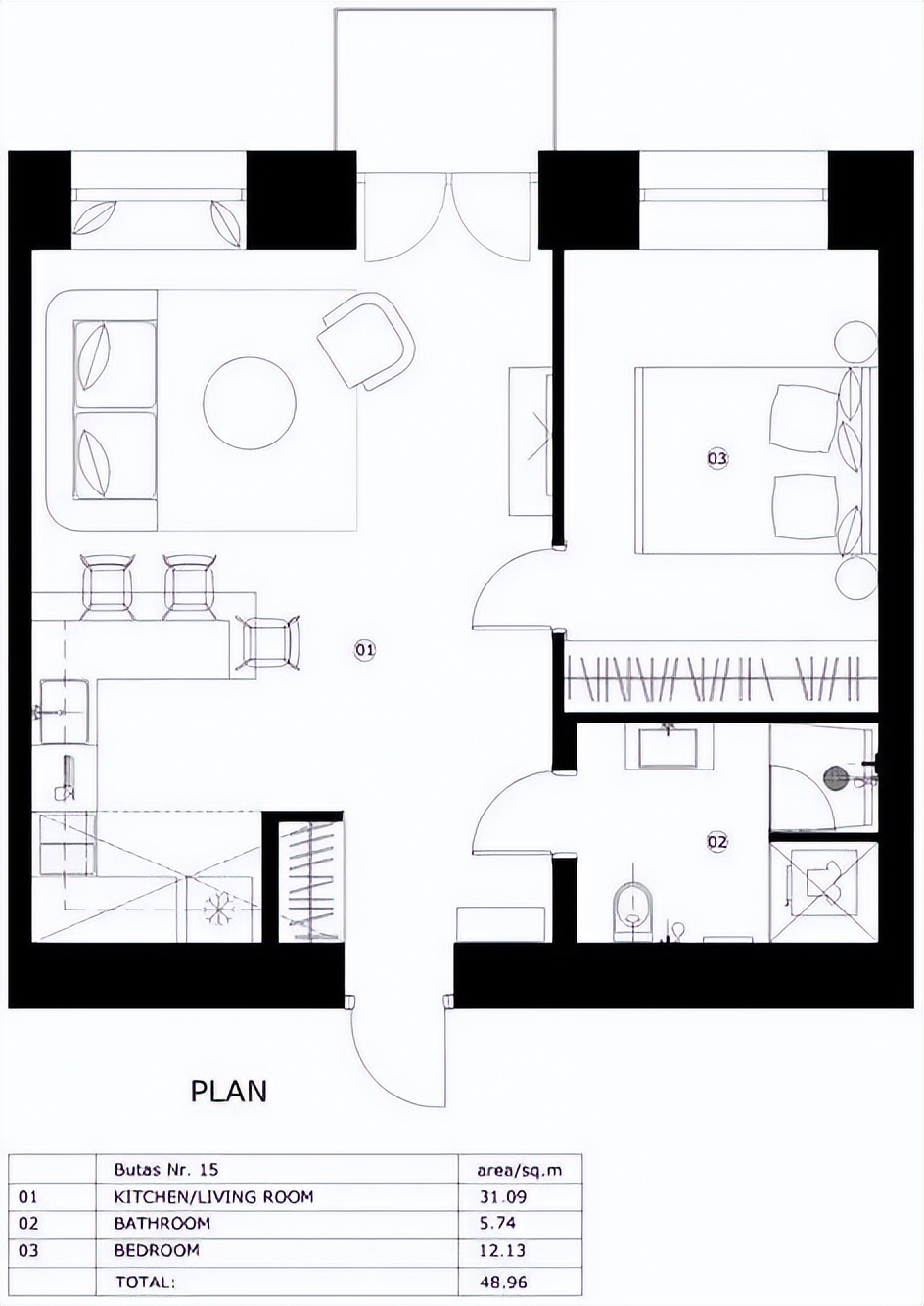 49平小户型现代混搭风调整结构与功能分区有了全新样貌