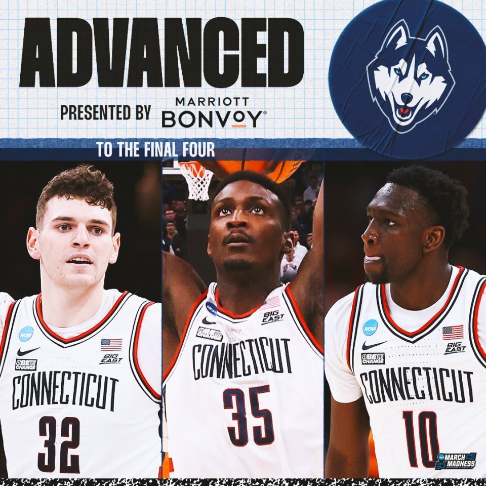 ncaa疯狂三月八强赛康涅狄格碾压对手阿拉巴马首次晋级最终四强