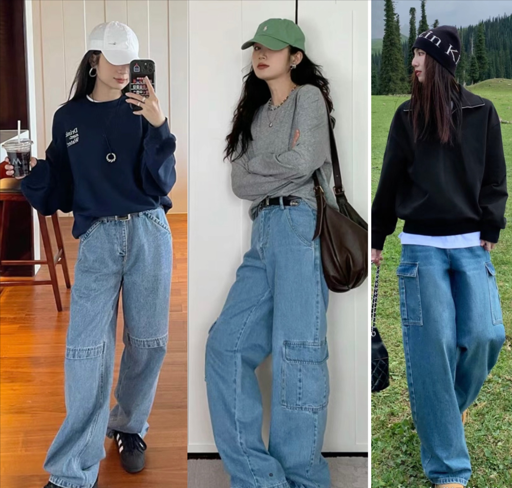 博主们爱惨的工装裤甜酷好搭配上身太洋气了