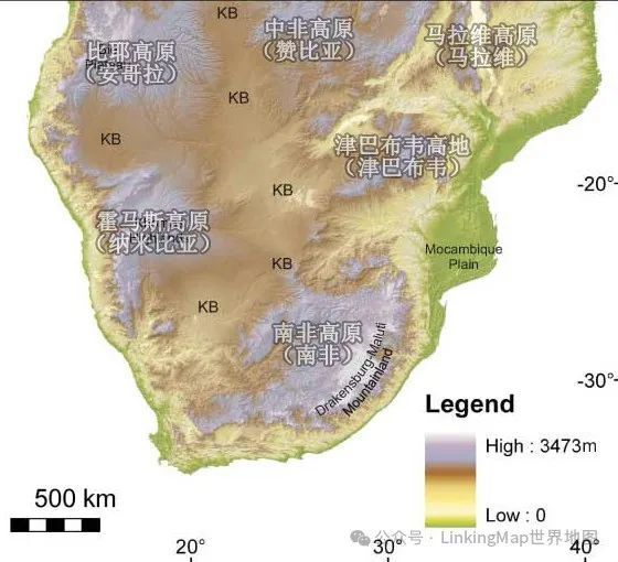 南部非洲海拔图片
