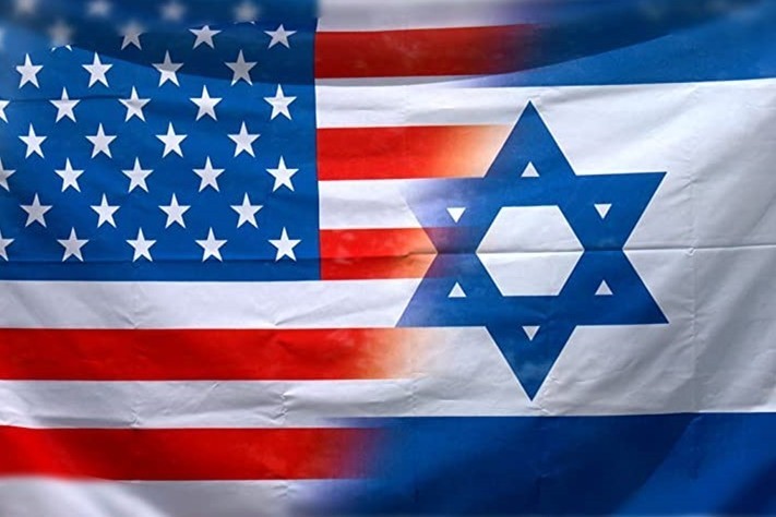 (美国国旗和以色列国旗)和平的风吹遍中东,美以那一套要行不通了美国