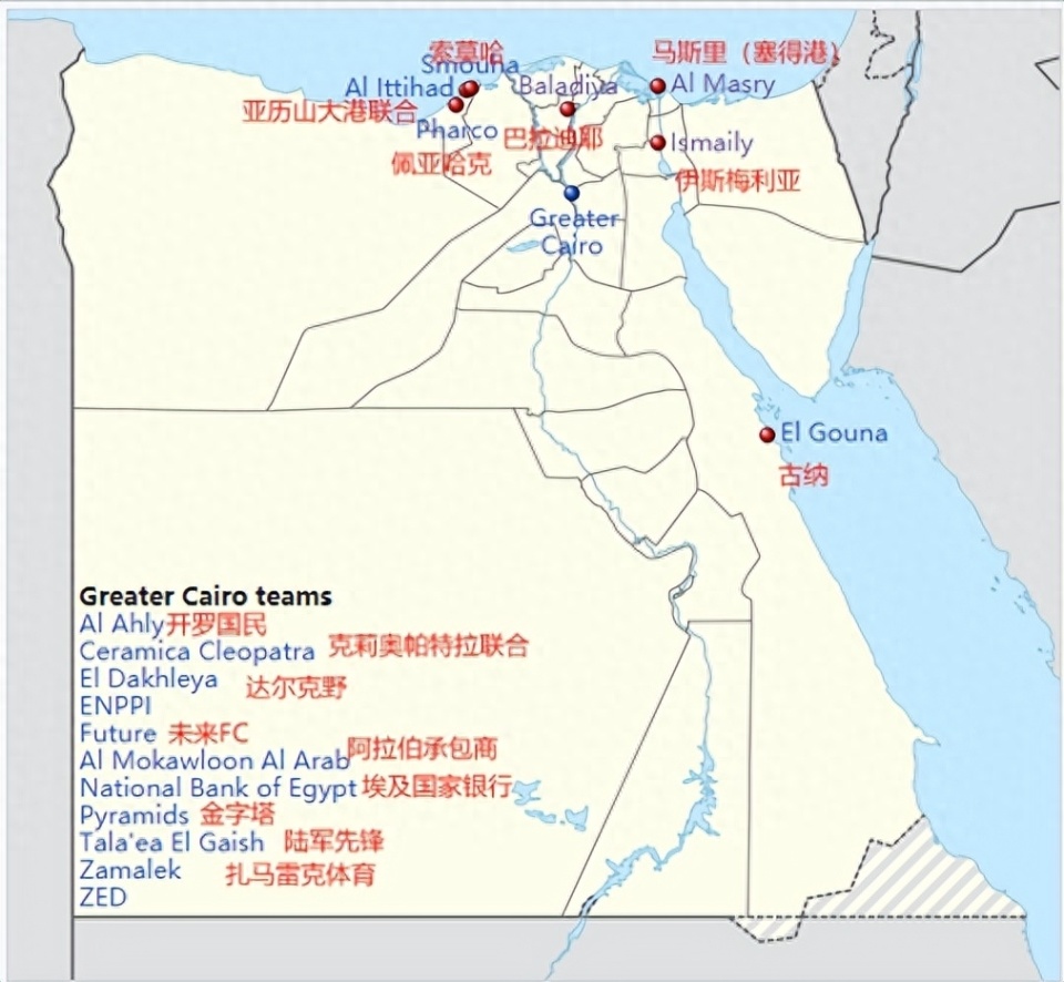 新赛季埃及超18支球队,大开罗地区有11支球队,3支球队分布在亚历山大