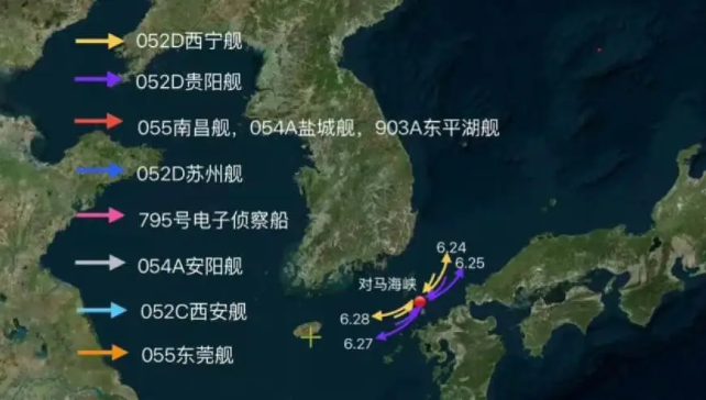 中国海军多艘舰艇在日本周边刷屏，东莞舰首出岛链