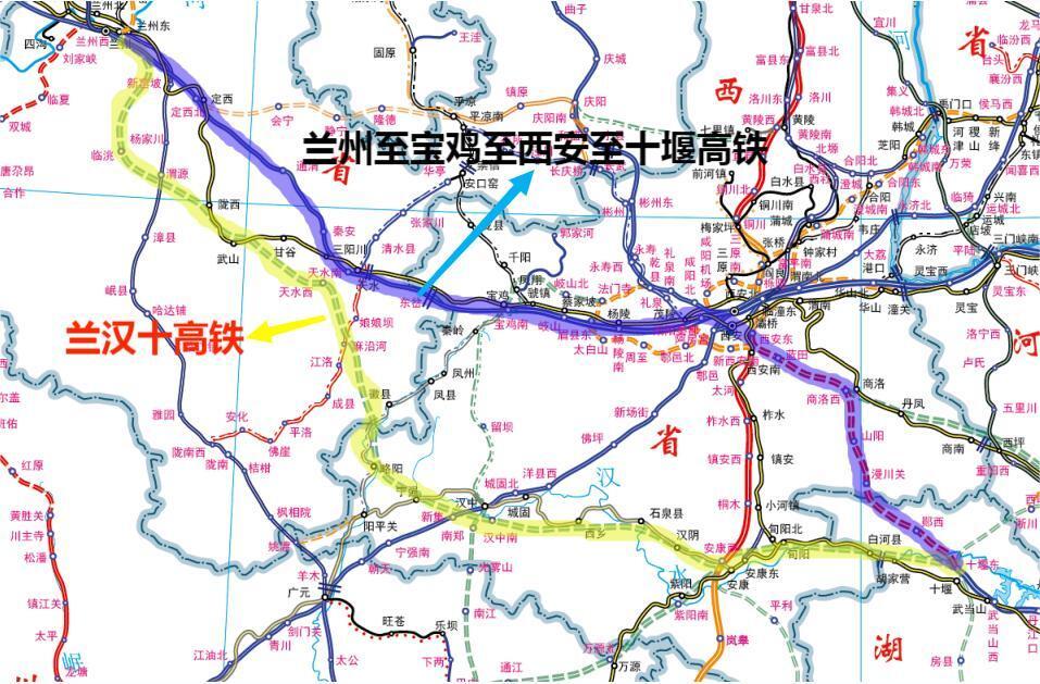 兰汉十高铁第六条是兰州至汉中至十堰高铁:这条高铁贯穿甘肃省东南部