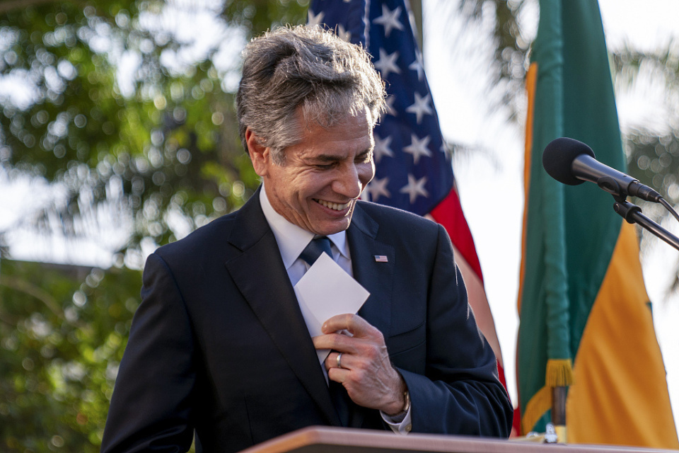 布林肯:美国将继续"从优势地位出发"同中国打交道