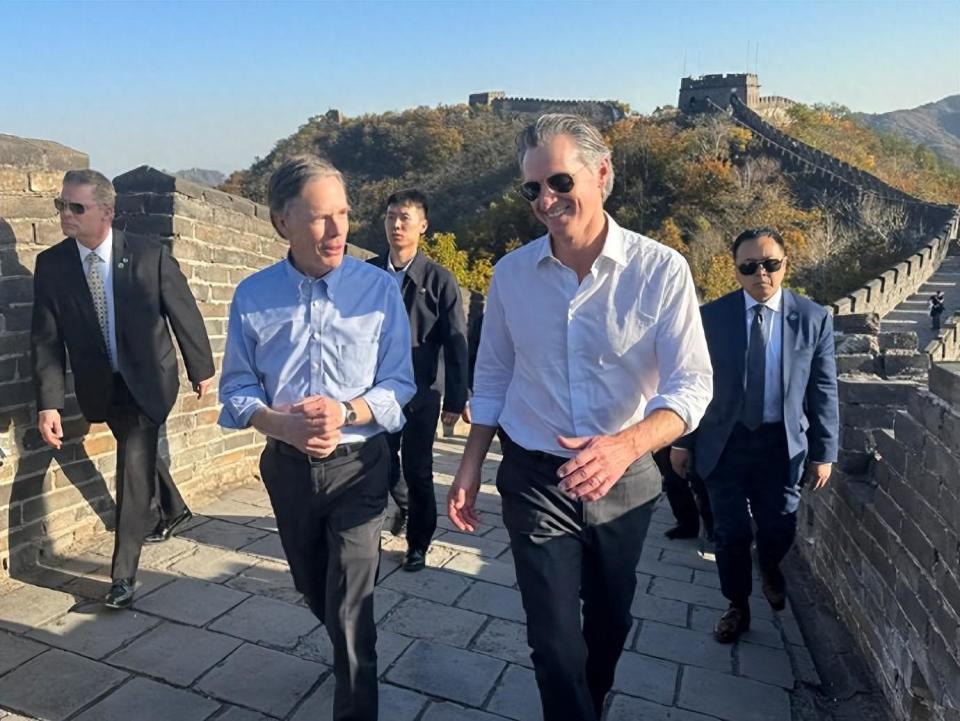 访华待遇高出布林肯,加州州长在北京放话:中国成功美国就成功_腾讯