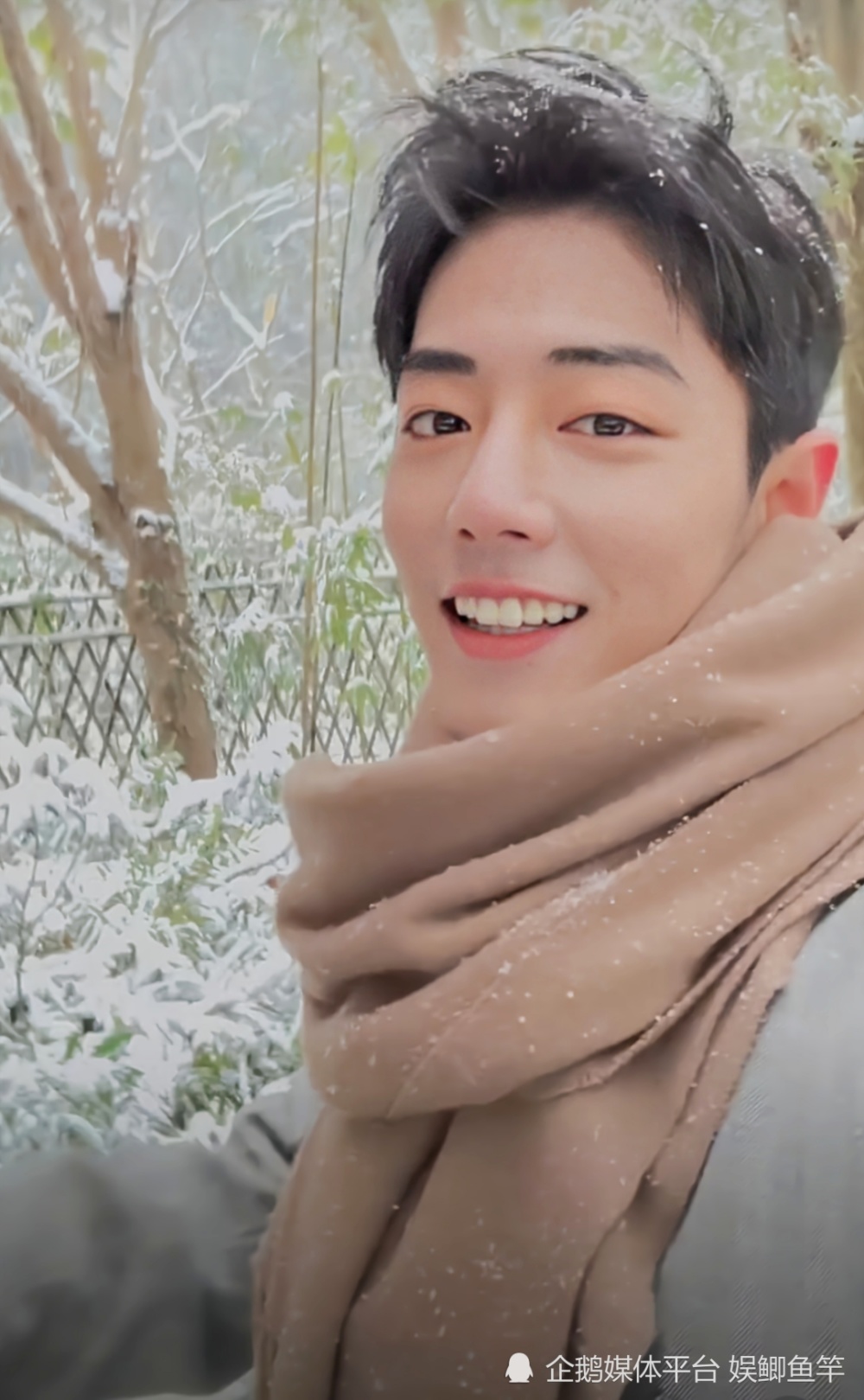 肖战新自拍视频,撑着伞漫步雪中,微微一笑很倾城!