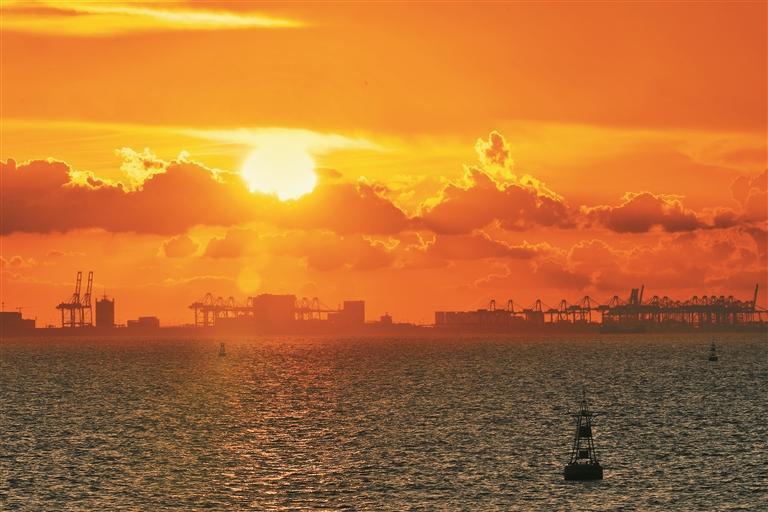 近期天公作美 绚丽晚霞"刷屏" 天边映彩霞 深圳入画来