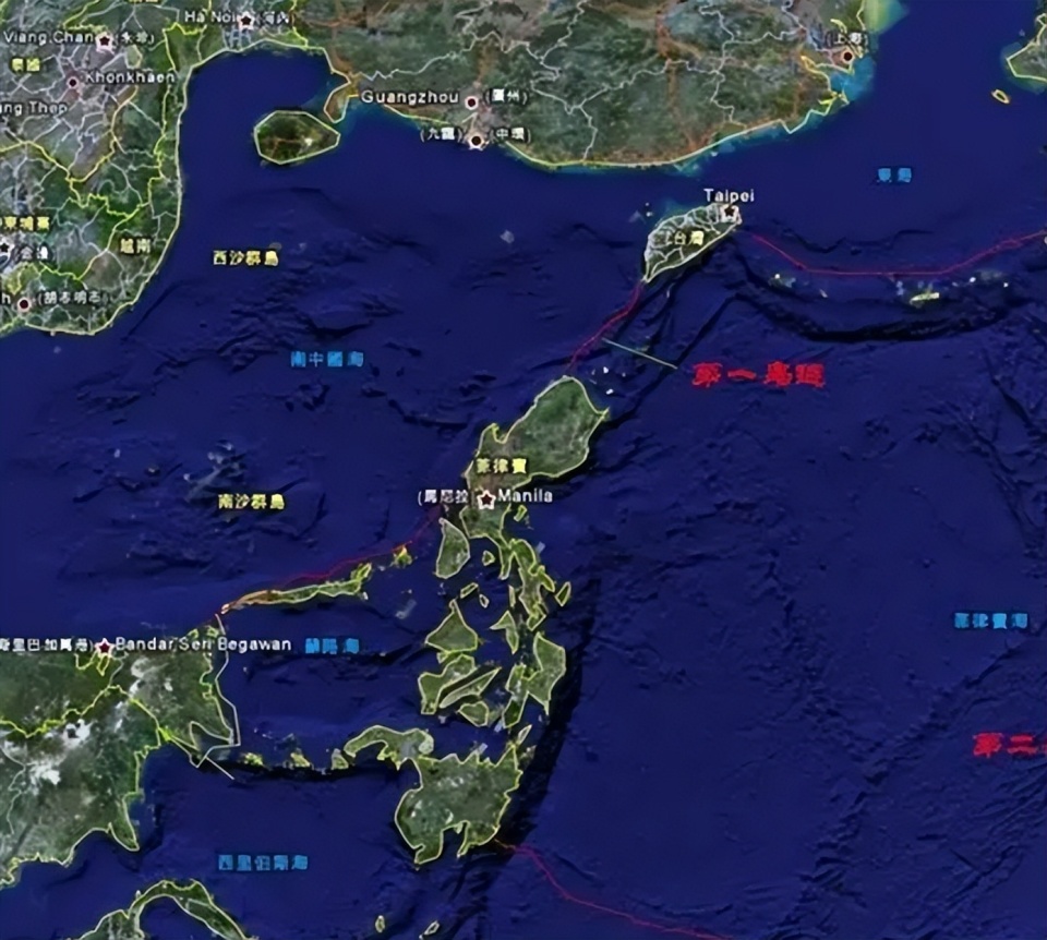 也就是说,如果中美产生"冲突",不管是巴士海峡,还是"第一岛链",美国都