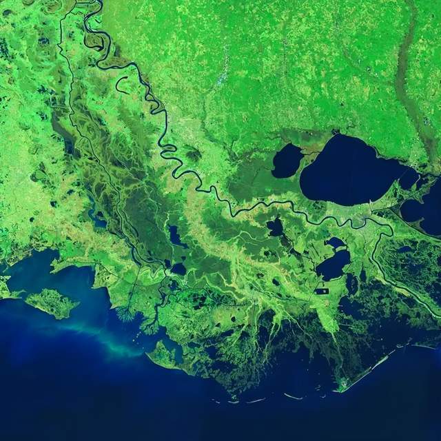图注:密西西比河流域农业径流和污水中的氮和磷流入墨西哥湾形成