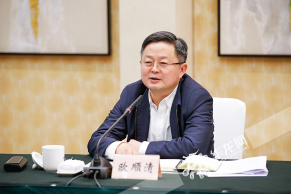 欧顺清在会议上讲话.