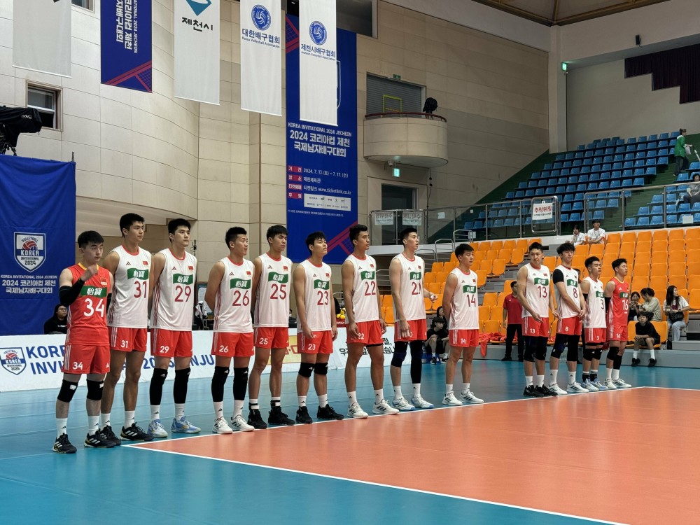 7月17号 15:00最后一场对阵东道主韩国四局比分为:25-16,18-25,21-25