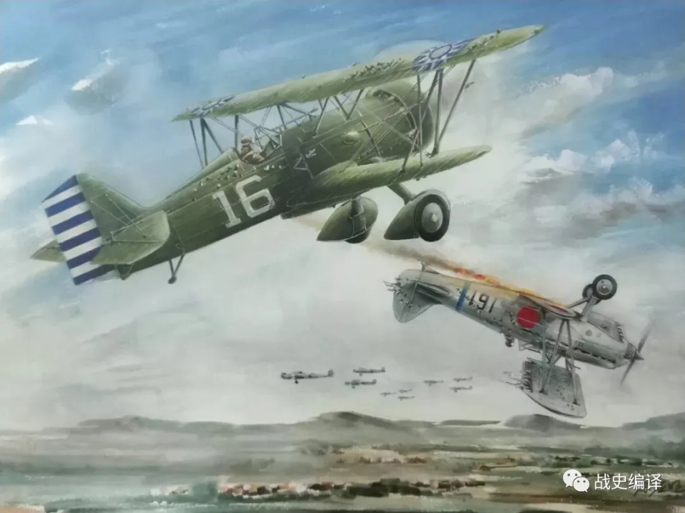 1937年8月21日中央空军第28中队中队长陈其光驾驶霍克Ⅱ型战斗机击落