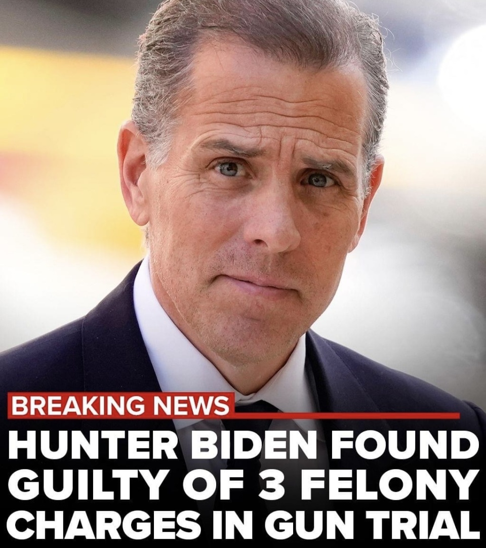 三项罪名成立!亨特·拜登在联邦枪支案被定罪