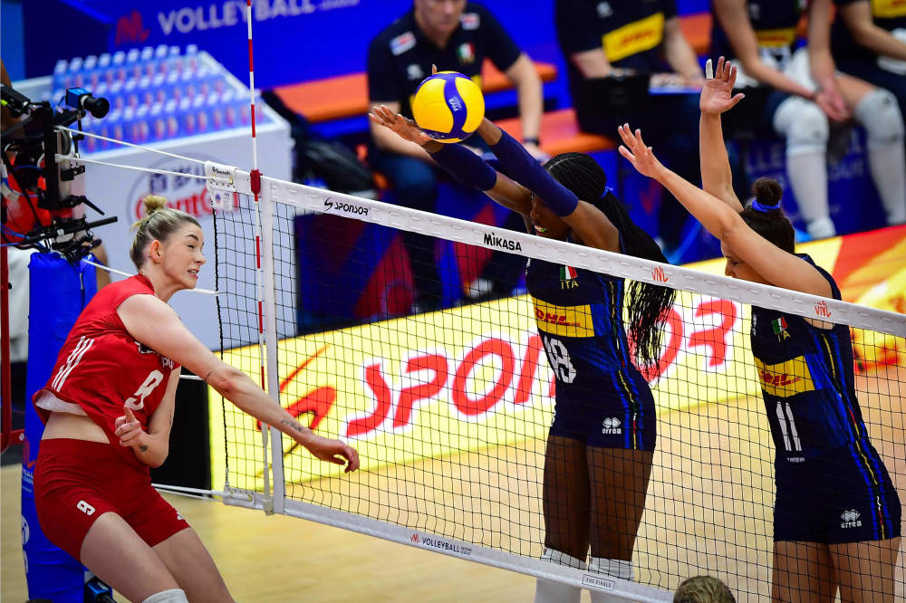 意大利女排半决赛横扫3:0波兰,埃格努斩获22分