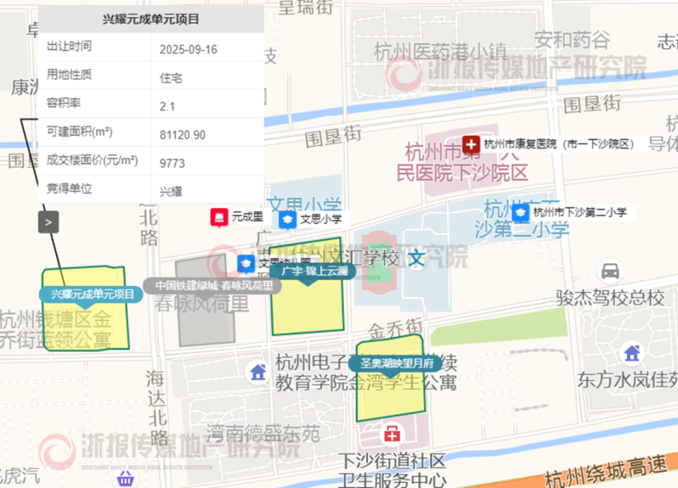 下沙元成首个不限价项目，兴耀规划14幢高层_腾讯新闻
