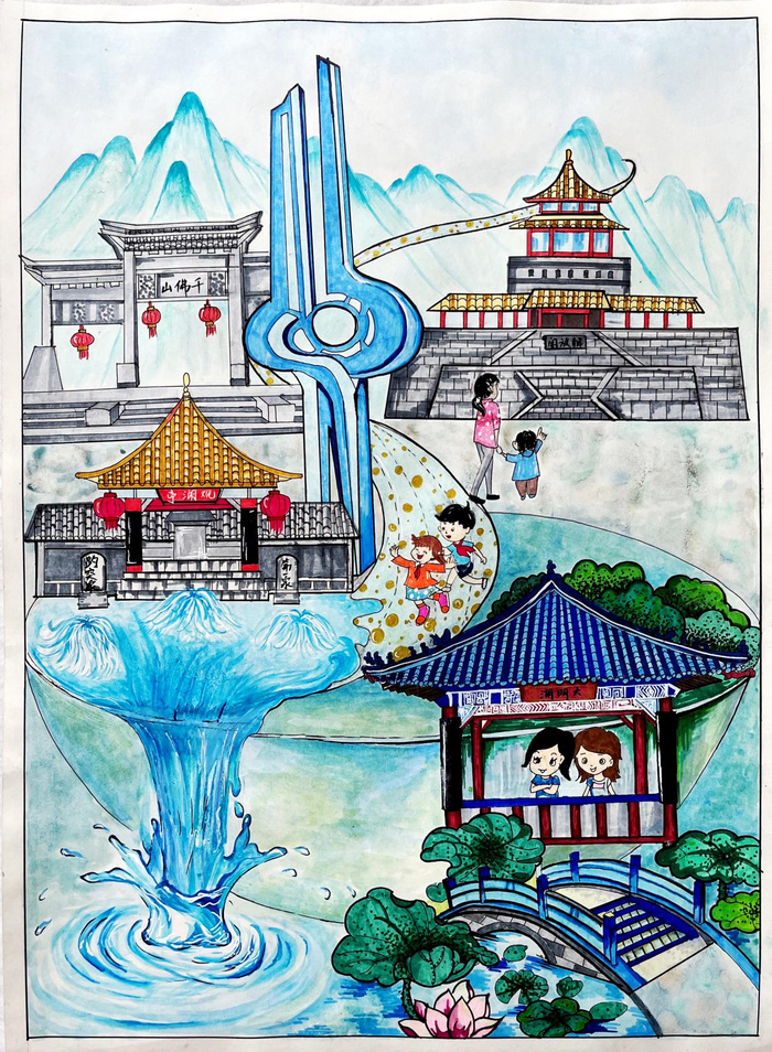孩子们快来画出济南的美第三届描画泉与河共绘新济南主题绘画活动征稿