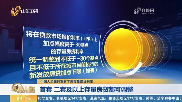 央行宣布下调存量房贷利率，首套、二套及以上存量房贷都可调整_腾讯新闻