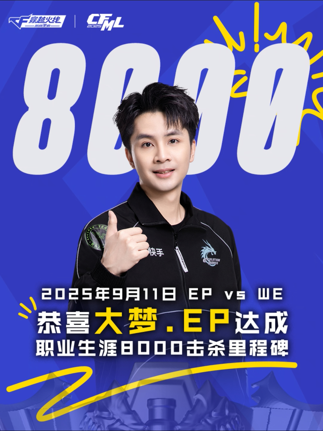 从心出发，进化不息！恭喜大梦.EP，达成职业生涯8000击杀里程碑时刻！_腾讯新闻