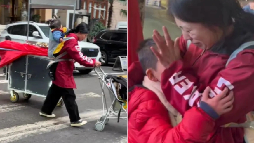 儿子生父自杀，女子带两个孩子街头摆摊？众多网友捐款，重庆当地回应