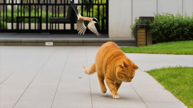 猫被鸟7天啄8次逐渐疑神疑鬼，为何从此走路三步一抖？心理阴影有点深_腾讯新闻