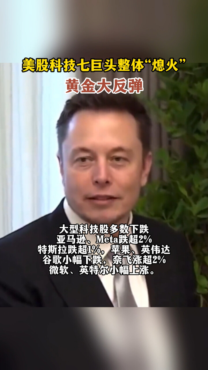 美股科技七巨头整体“熄火”，黄金大反弹_腾讯新闻