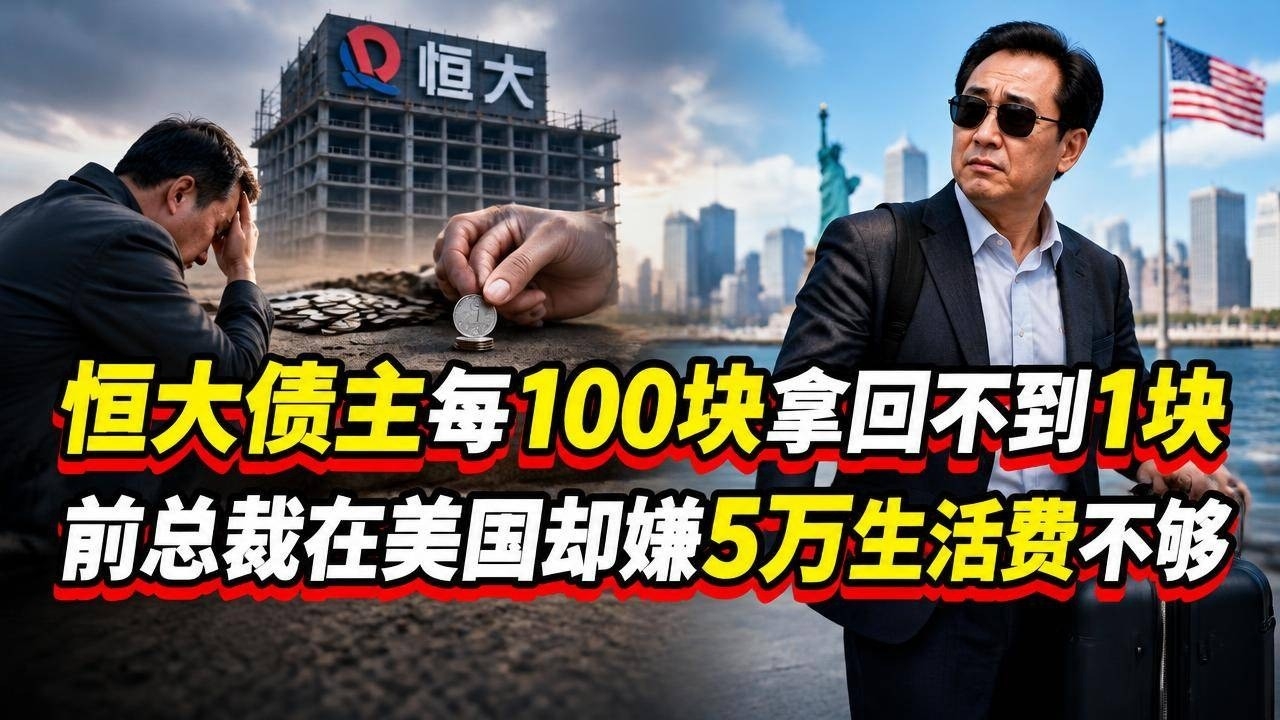 恒大债主每100块拿回不到1块，前总裁在美国却嫌5万生活费不够_腾讯新闻